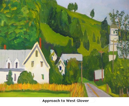 Painting entitled Approach to West Glover