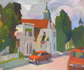 Painting entitled Main Street Hyde Park